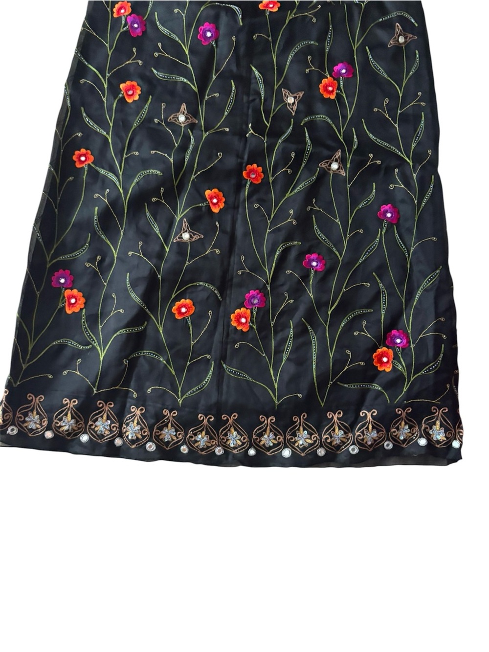 🌸 Vintage Chetta B 100% Silk Embroidered Maxi Skirt 🌸 - Picture 7 of 8